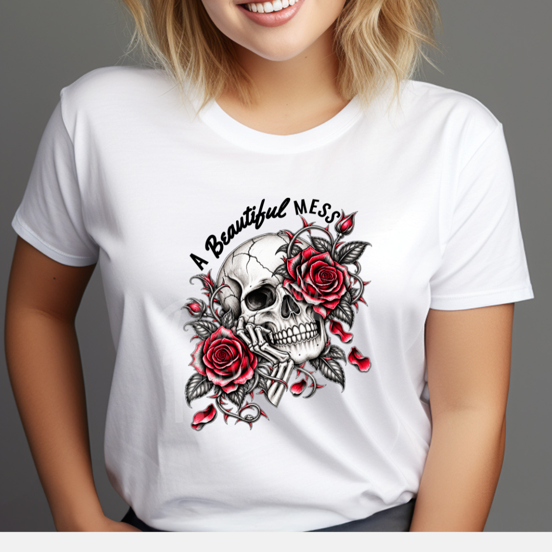 Beautiful Mess Skull & Rose T-Shirt