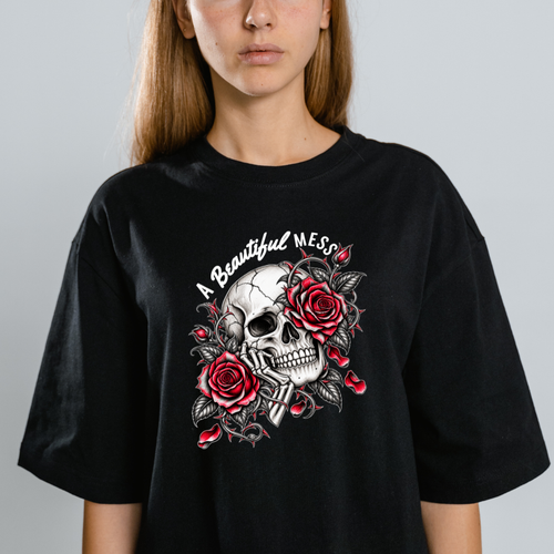 Beautiful Mess Skull & Rose T-Shirt