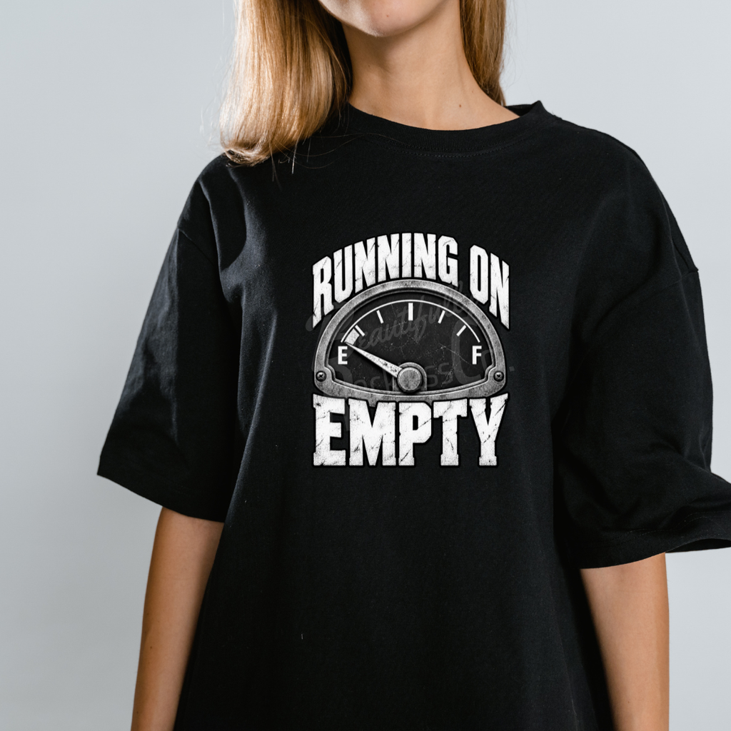 Running On Empty B&W T-Shirt