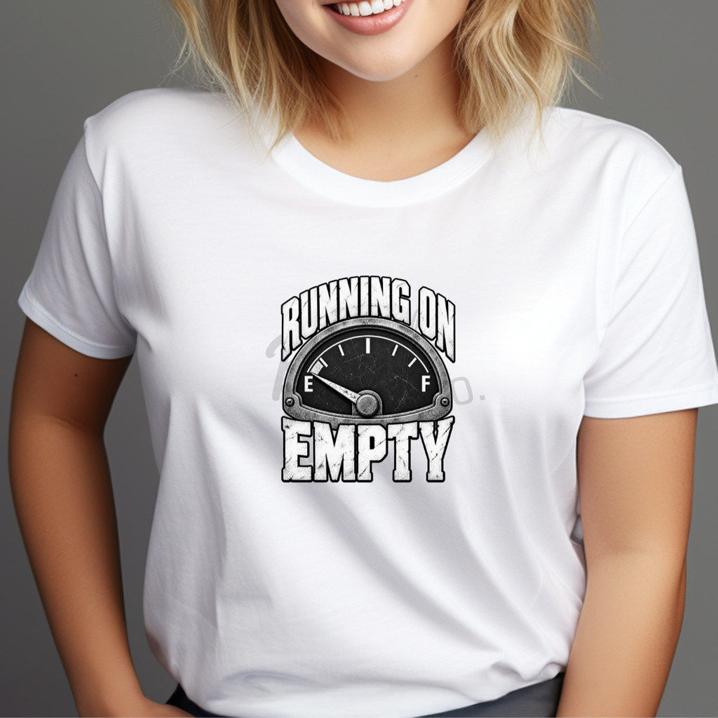 Running On Empty B&W T-Shirt